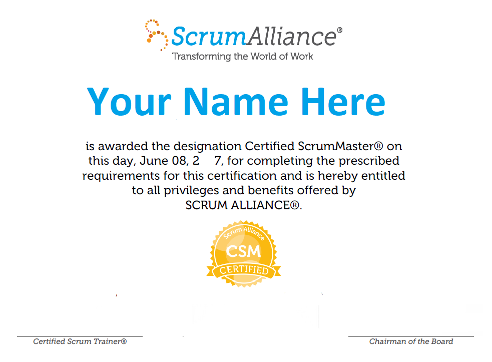 CSM certificate CSMcertificate